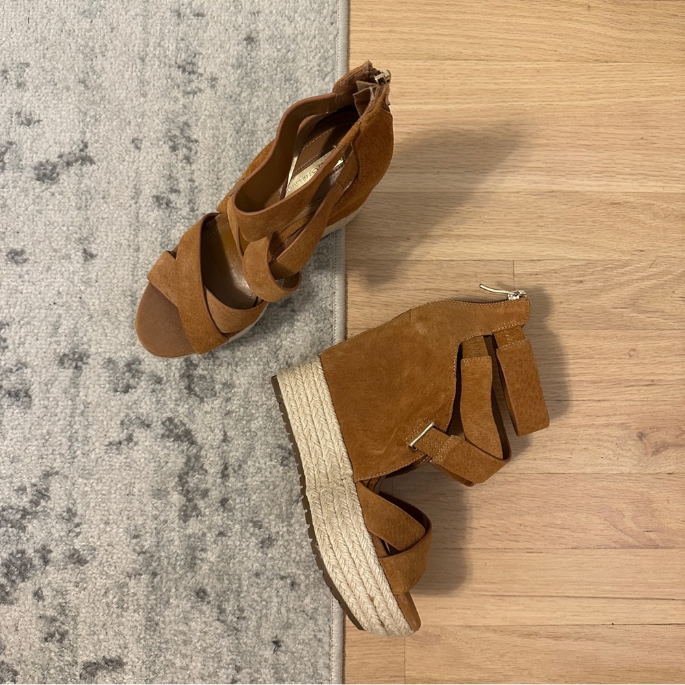 BCBG Platform Suede and Espadrille Wedge